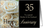 35th Anniversary card to Brother & Husband - Pale pink roses card