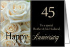 45th Anniversary card to Brother & Husband - Pale pink roses card