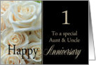 1st Anniversary card to Aunt & Uncle - Pale pink roses card