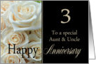 3rd Anniversary card to Aunt & Uncle - Pale pink roses card
