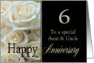 6th Anniversary card to Aunt & Uncle - Pale pink roses card