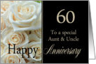 60th Anniversary card to Aunt & Uncle - Pale pink roses card
