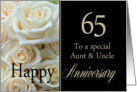 65th Anniversary card to Aunt & Uncle - Pale pink roses card