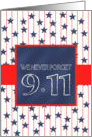 Patriot Day -9.11 we never forget - blue chalkboard stars and stripes card