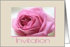Invitation Pink Rose on Taupe card