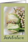 White Rose Double Bridal Set Lesbian Wedding Invitation card