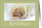 Wedding Bands and White Rose Invitation card