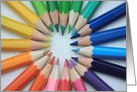 Circle of Colored Pencils Blank Any Occasion card
