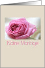 Notre Mariage French Wedding Invitation Pink Rose card