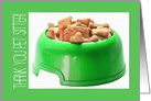 Thank You Pet Sitter Green Bowl with Cookies card