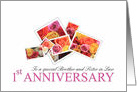 Brother and Sister in Law 1st Anniversary Mixed Rose Bouquet card