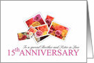 Brother and Sister in Law 15th Anniversary Mixed Rose Bouquet card