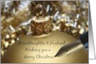 Granddaughter & Husband Christmas Message on Golden Christmas Bauble card