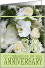 38th Wedding Anniversary White Mixed Bouquet card
