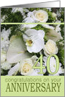 40th Wedding Anniversary White Mixed Bouquet card