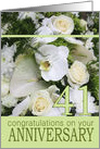 41st Wedding Anniversary White Mixed Bouquet card
