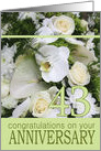 43rd Wedding Anniversary White Mixed Bouquet card