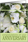 47th Wedding Anniversary White Mixed Bouquet card