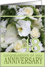 48th Wedding Anniversary White Mixed Bouquet card