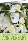 51st Wedding Anniversary White Mixed Bouquet card