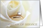 Order of Service - Bridal set in white rose card