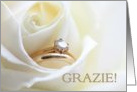 Italian Wedding Thank You Card - Bridal set in white rose card