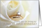 Thank you for being my Junior Bridesmaid - Bridal set in white rose card