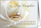 Step Daughter Thank you for being my Junior Bridesmaid - Bridal set in white rose card