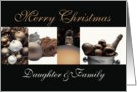 Daughter & Family Merry Christmas, sepia, black & white Winter collage card