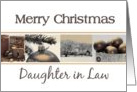 Daughter in Law Merry Christmas, sepia, black & white Winter collage card