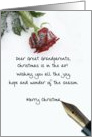christmas letter on snow rose paper to Great Grandparents card