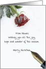 Hawaii christmas letter on snow rose paper card