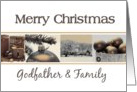 Godfather & Family - Merry Christmas card Sepia Winter collage card