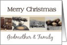 Godmother & Family - Merry Christmas card Sepia Winter collage card