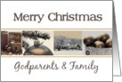 Godparents & Family - Merry Christmas card Sepia Winter collage card