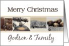 Godson & Family - Merry Christmas card Sepia Winter collage card