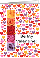 Be my Valentine - Roses and Hearts card