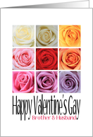 brother and husband - Happy Valentine’s Gay, Rainbow Roses card