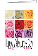 Daughter and Partner - Happy Valentine’s Gay, Rainbow Roses card