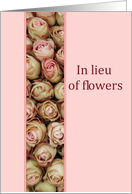 In lieu of flowers Card - Pink Roses card