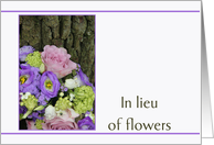 In lieu of flowers - Purple bouquet card
