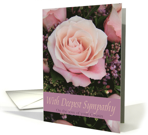 Sympathy Loss of Cousin Pink Rose card (1052851)