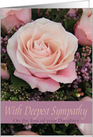 Sympathy Loss of Daughter Pink Rose card