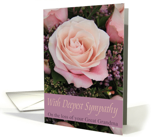 Sympathy Loss of Great Grandma - Pink Rose card (1053055)