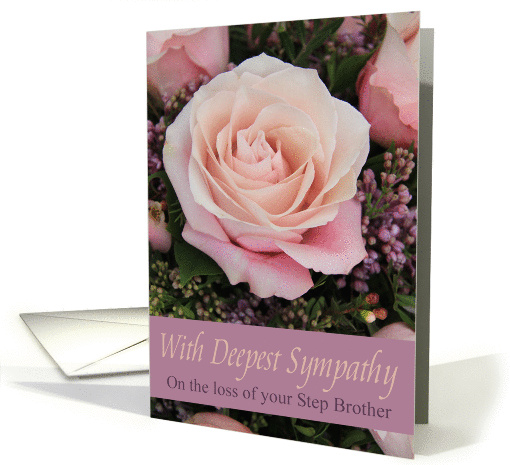 Sympathy Loss of Step Brother - Pink Rose card (1053181)