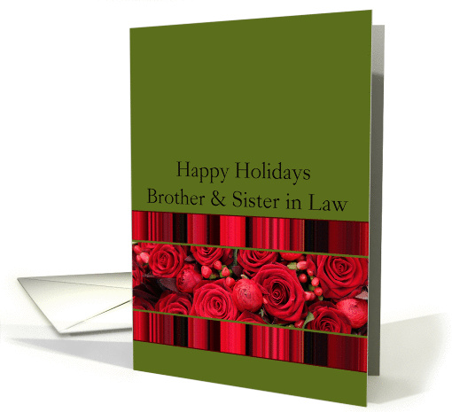 Brother & Sister in Law Happy Holidays - Christmas roses... (1063573)