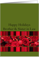 Brother & Sister in Law Happy Holidays - Christmas roses and berries card