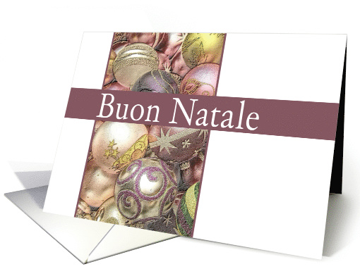 Italian Merry Christmas Buon Natale Colored Ornaments card (1067243)