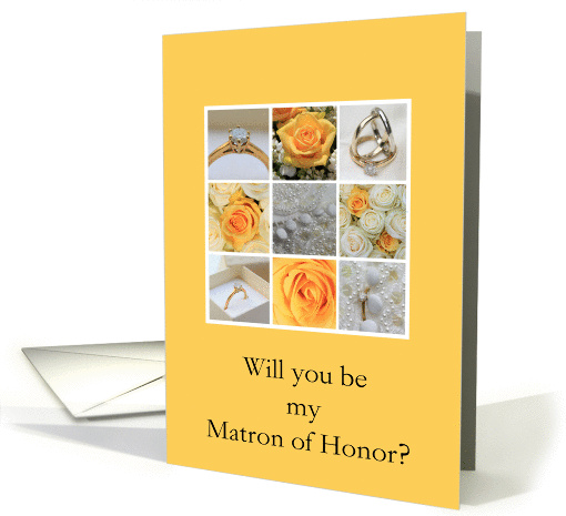 Matron of Honor Invitation - Yellow wedding collage card (1077170)