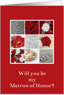 Matron of Honor Invitation - Red wedding collage card